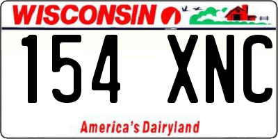 WI license plate 154XNC