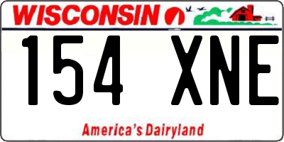 WI license plate 154XNE