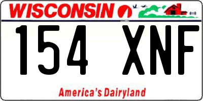 WI license plate 154XNF