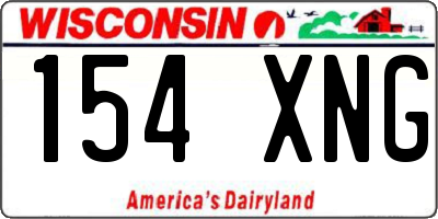 WI license plate 154XNG