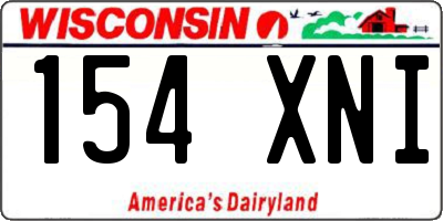 WI license plate 154XNI