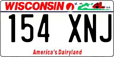 WI license plate 154XNJ