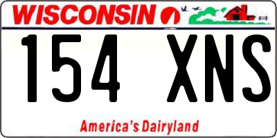 WI license plate 154XNS