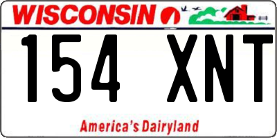 WI license plate 154XNT