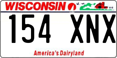 WI license plate 154XNX