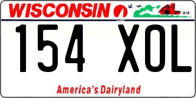 WI license plate 154XOL