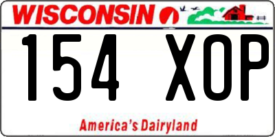 WI license plate 154XOP