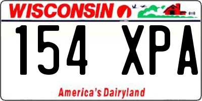WI license plate 154XPA