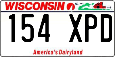 WI license plate 154XPD