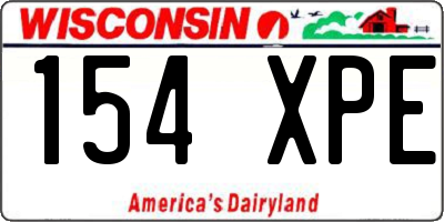 WI license plate 154XPE