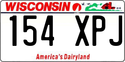 WI license plate 154XPJ