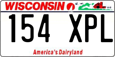 WI license plate 154XPL