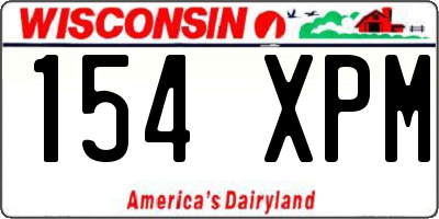 WI license plate 154XPM