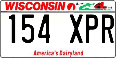 WI license plate 154XPR