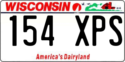 WI license plate 154XPS