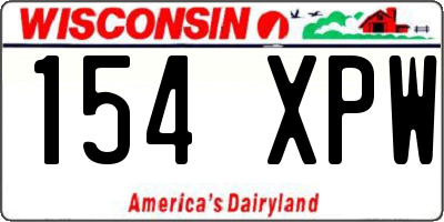 WI license plate 154XPW