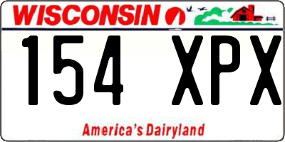 WI license plate 154XPX