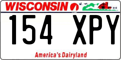 WI license plate 154XPY