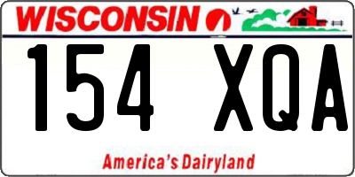 WI license plate 154XQA