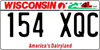 WI license plate 154XQC