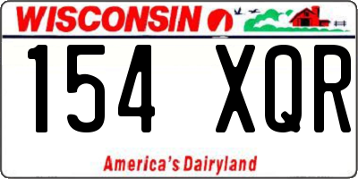 WI license plate 154XQR