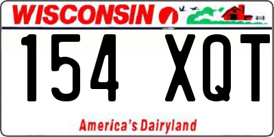 WI license plate 154XQT