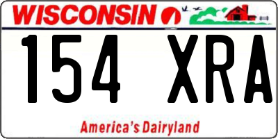 WI license plate 154XRA
