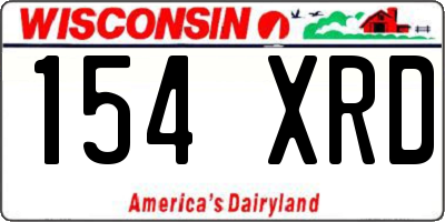 WI license plate 154XRD
