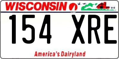 WI license plate 154XRE