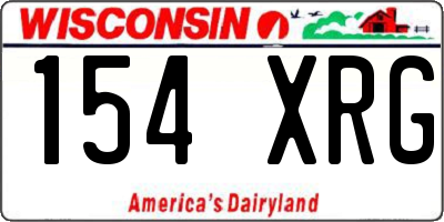 WI license plate 154XRG