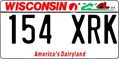 WI license plate 154XRK