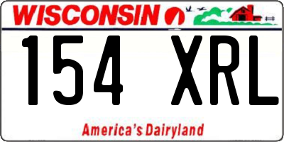 WI license plate 154XRL
