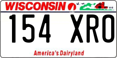 WI license plate 154XRO