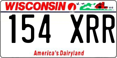 WI license plate 154XRR