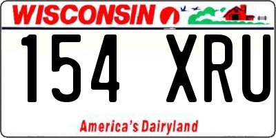 WI license plate 154XRU