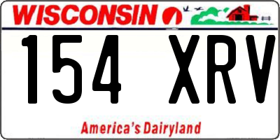 WI license plate 154XRV