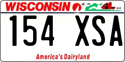 WI license plate 154XSA