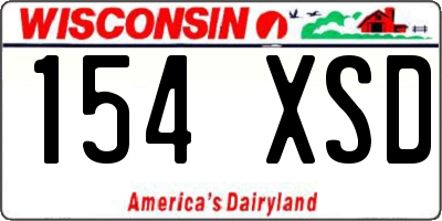 WI license plate 154XSD