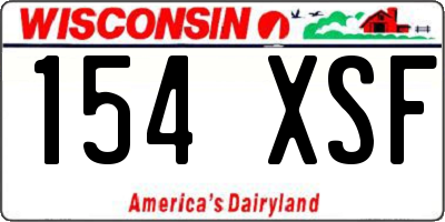WI license plate 154XSF