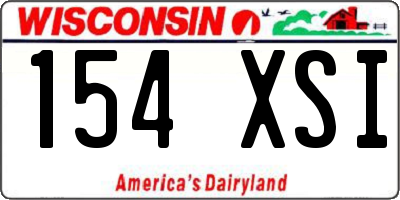 WI license plate 154XSI