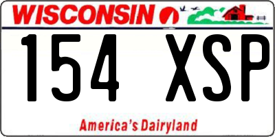 WI license plate 154XSP