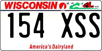 WI license plate 154XSS