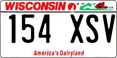 WI license plate 154XSV