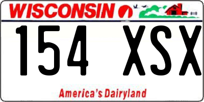 WI license plate 154XSX