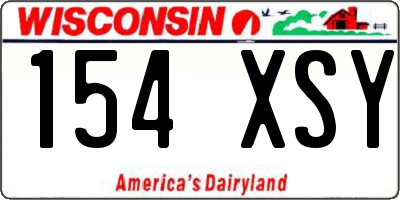 WI license plate 154XSY
