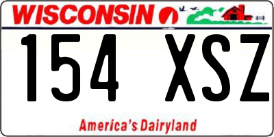 WI license plate 154XSZ
