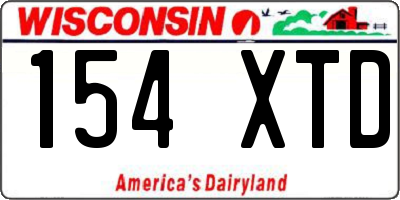 WI license plate 154XTD