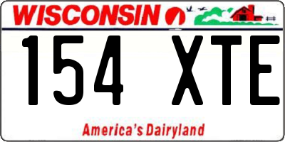 WI license plate 154XTE