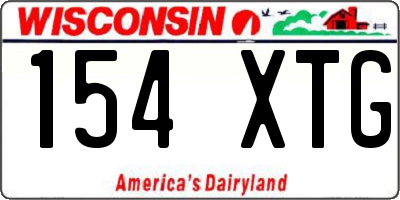 WI license plate 154XTG