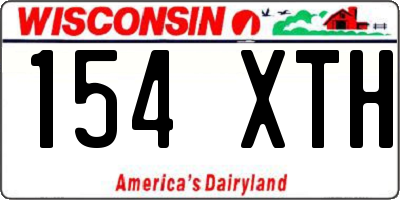 WI license plate 154XTH